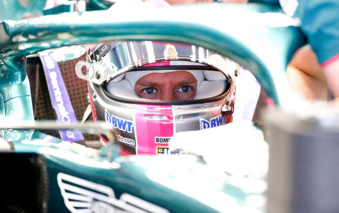5 Sebastian Vettel (GER, Aston Martin Cognizant F1 Team), F1 Grand Prix of Russia at Sochi Autodrom on September 24, 2021 in Sochi, Russia. (Photo by HOCH ZWEI) Sochi Russia