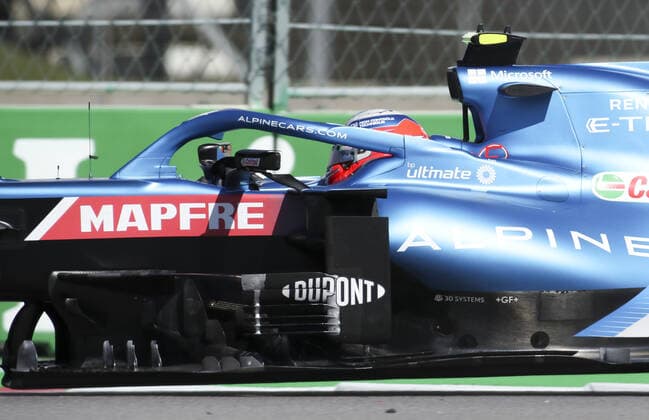 SOCHI, RUSSIA - SEPTEMBER 24, 2021: Alpine F1 Team driver Esteban Ocon is seen during Practice Session 1 at the 2021 Formula 1 Russian Grang Prix at the Sochi Autodrom racing circuit. Sergei Fadeichev TASS  TS111B4A