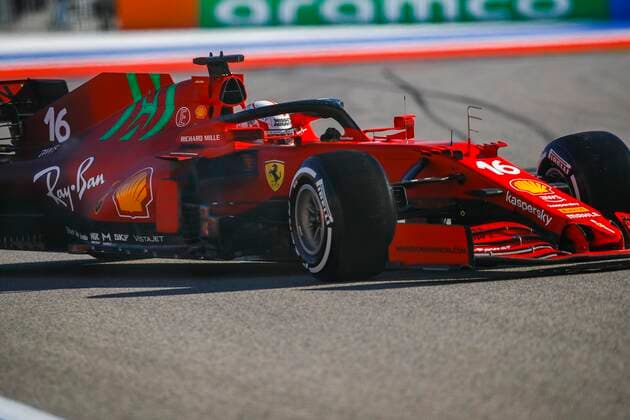 16 LECLERC Charles (mco), Scuderia Ferrari SF21, action during the Formula 1 VTB Russian Grand Prix 2021, 15th round of the 2021 FIA Formula One World Championship, WM, Weltmeisterschaft from September 24 to 26, 2021 on the Sochi Autodrom, in Sochi, Russia FORMULE 1 : Grand prix de Russie - Sotchi - 24 09 2021 DPPI Panoramic  00121031__B3_3281