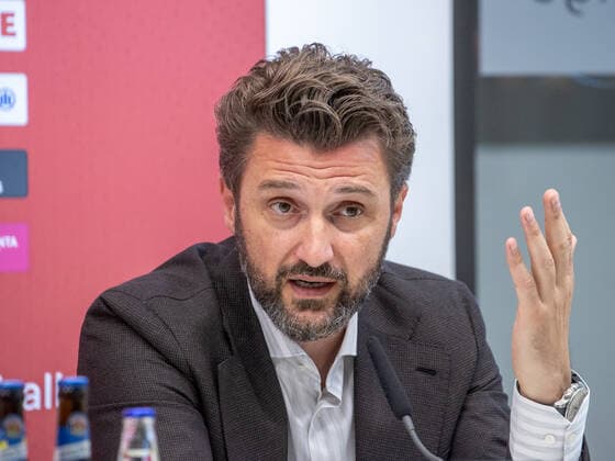 FCBB - Geschaeftsfuehrer Marko PESIC. Basketball, FC Bayern Basketball, Pressekonferenz zur Saison 2021-2022, am 23.9.2021 in Muenchen, A U D I D O M E, Deutschland. Quelle Copyright Credit : Oryk HAIST