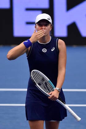 Iga Swiatek of Poland celebrates victory after the match against Elena Rybakina of Kazakhstan at the J&T Banka Ostrava Open 2021 women s WTA, Tennis Damen indoor tennis tournament in Ostrava, Czech Republic, September 24, 2021. (CTKxPhoto JaroslavxOzana) CTKPhotoP2021092407407  JAO 38
