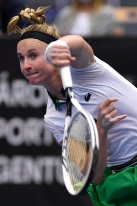 Swiss Jil Teichmann in action during the match against Czech Petra Kvitova at the J&T Banka Ostrava Open 2021 women s WTA, Tennis Damen indoor tennis tournament in Ostrava, Czech Republic, September 24, 2021. (CTKxPhoto JaroslavxOzana) CTKPhotoP2021092407956  JAO 48