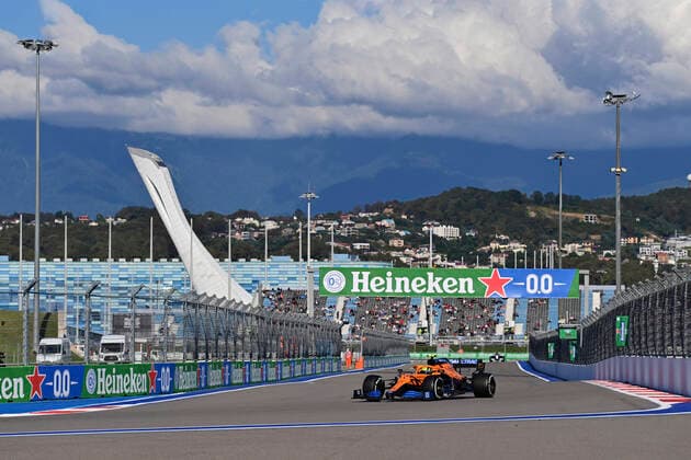 04 NORRIS Lando (gbr), McLaren MCL35M, action during the Formula 1 VTB Russian Grand Prix 2021, 15th round of the 2021 FIA Formula One World Championship, WM, Weltmeisterschaft from September 24 to 26, 2021 on the Sochi Autodrom, in Sochi, Russia - Photo DPPI FORMULE 1 : Grand prix de Russie - Sotchi - 25 09 2021 DPPI PANORAMIC  00121031_24-09-21-RUS-2080-PVE