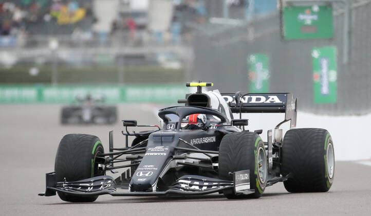 SOCHI, RUSSIA â€“ SEPTEMBER 25, 2021: Scuderia AlphaTauri F1 Team driver Pierre Gasly of France competes in a qualifying session for the 2021 Formula One Russian Grand Prix, at the Sochi Autodrom racing circuit. Sergei Fadeichev TASS  TS111E74