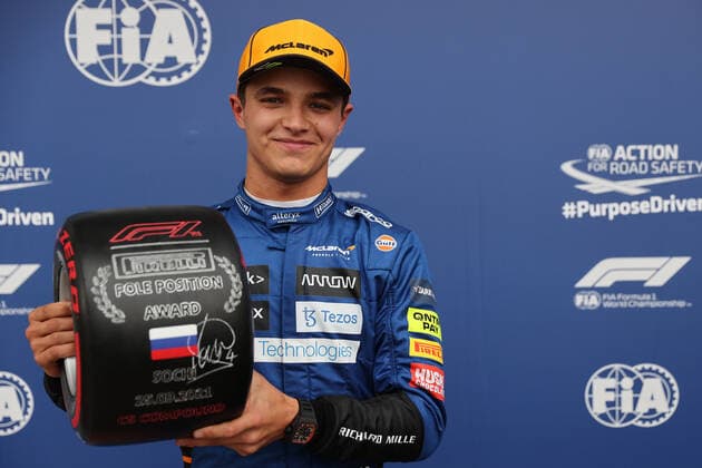 F1 Grand Prix of Russia 4 Lando Norris (GBR, McLaren F1 Team), F1 Grand Prix of Russia at Sochi Autodrom on September 25, 2021 in Sochi, Russia. (Photo by xpbimages.com XPB Images FIA Pool via HOCH ZWEI) Sochi Russia Poolfoto HOCH ZWEI Pool XPB Images ,EDITORIAL USE ONLY