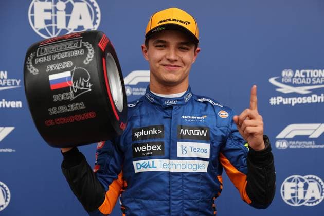 Bilder des Jahres 2021, Sport 09 September Sport Themen der Woche KW38 F1 Grand Prix of Russia 4 Lando Norris (GBR, McLaren F1 Team), F1 Grand Prix of Russia at Sochi Autodrom on September 25, 2021 in Sochi, Russia. (Photo by xpbimages.com XPB Images FIA Pool via HOCH ZWEI) Sochi Russia Poolfoto HOCH ZWEI Pool XPB Images ,EDITORIAL USE ONLY