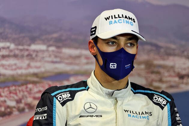 F1 Grand Prix of Russia 63 George Russell (GBR, Williams Racing), F1 Grand Prix of Russia at Sochi Autodrom on September 25, 2021 in Sochi, Russia. (Photo by xpbimages.com XPB Images FIA Pool via HOCH ZWEI) Sochi Russia Poolfoto HOCH ZWEI Pool XPB Images ,EDITORIAL USE ONLY