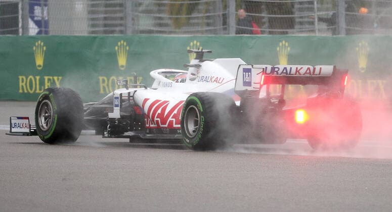 SOCHI, RUSSIA â€“ SEPTEMBER 25, 2021: Haas F1 Team driver Nikita Mazepin of Russia competes in a qualifying session for the 2021 Formula One Russian Grand Prix, at the Sochi Autodrom racing circuit. Sergei Fadeichev TASS  TS111EC3