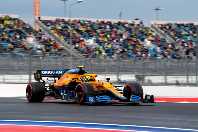 4 Lando Norris (GBR, McLaren F1 Team), F1 Grand Prix of Russia at Sochi Autodrom on September 25, 2021 in Sochi, Russia. (Photo by HOCH ZWEI) Sochi Russia