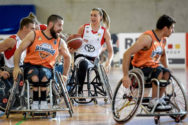 1. Rollstuhl Basketball-Bundesliga, RBC Koeln99ers vs. ING Skyweehlers, 25.09.2021 Hillevi Hansson (RBC Koeln99ers 4), 1. Rollstuhl Basketball-Bundesliga, RBC Koeln99ers vs. ING Skyweehlers am 25.09.2021 im Sporthalle Bergischer Ring, Koeln (Nordrhein-Westfalen) Copyright: xBEAUTIFULxSPORTS Mueller-Laschetx