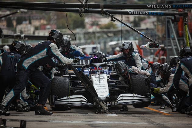 F1 Grand Prix of Russia 63 George Russell (GBR, Williams Racing), F1 Grand Prix of Russia at Sochi Autodrom on September 26, 2021 in Sochi, Russia. (Photo by xpbimages.com Williams Racing FIA Pool via HOCH ZWEI) Sochi Russia Poolfoto HOCH ZWEI Pool Williams Racing ,EDITORIAL USE ONLY