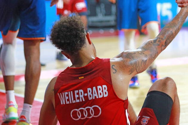 100 Nick Weiler-Babb (FCBB) am Boden Basketball, Easycredit BBL, FC Bayern München - Ratiopharm Ulm im Audi Dome am 26.09.2021 FOTO: Mladen Lackovic LakoPress