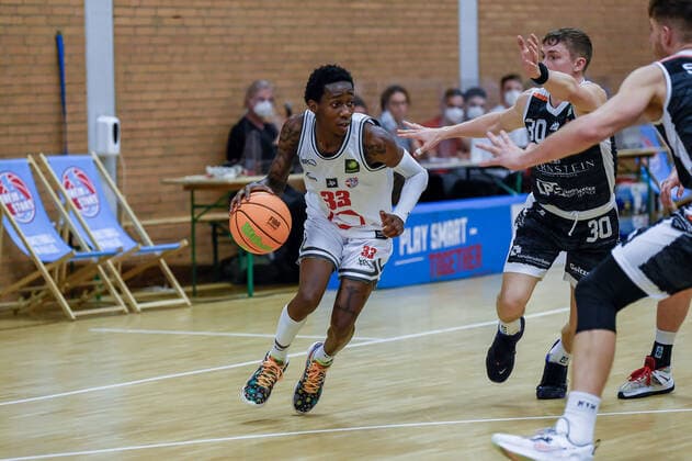Barmer 2. Basketball Bundesliga ProB, Rheinstars Koeln vs. BSW Sixers, 26.09.2021 John Joseph Saigge (RheinStars Koeln 33), Barmer 2. Basketball Bundesliga ProB, Rheinstars Koeln vs. BSW Sixers am 26.09.2021 im ASV Koeln in Koeln (Nordrhein-Westfalen) Copyright: xBEAUTIFULxSPORTS Mueller-Laschetx