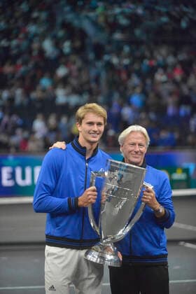 September 26, 2021, Boston, Massachusetts, U.S: The Sunday competition of the Laver Cup in Boston and victory ceremony. Daniil Medvedev and Bjorn Borg. Boston U.S. - ZUMAm159 0136122960st Copyright: xKennethxMartinx