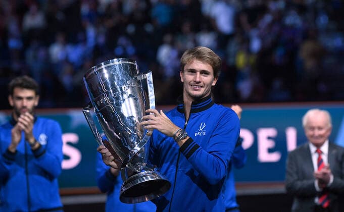 Bilder des Jahres 2021, Sport 09 September Sport Themen der Woche KW38 2021 Laver Cup Team Europe Alexander Zverev , Germany *** 2021 Laver Cup Team Europe Alexander Zverev , Germany