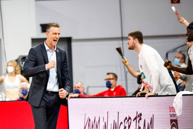 Headcoach Pete Strobl (JobStairs Gießen 46ers) Brose Bamberg - Gießen 46ers - easyCredit-BBL - Basketball Bundesliga Saison 2021 22 Spieltag 2, 29.09.2021 Bamberg, Brose Arena Copyright: DanielxLöb