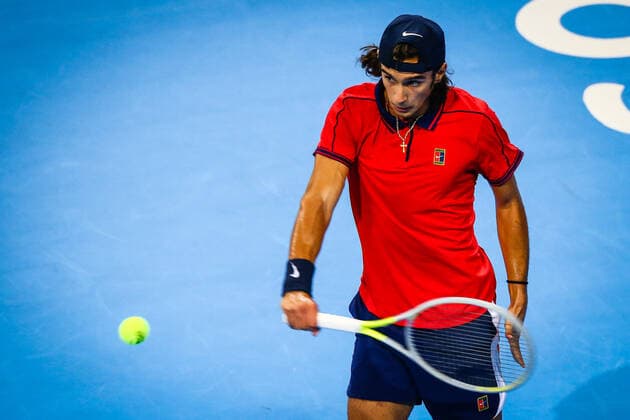 Tennis - Sofia Open 2021 - Dimitar Kuzmanov (BUL) vs. Lorenzo Musetti (ITA) - 28.09.2021 Â Copyright: xYulianxTodorovx