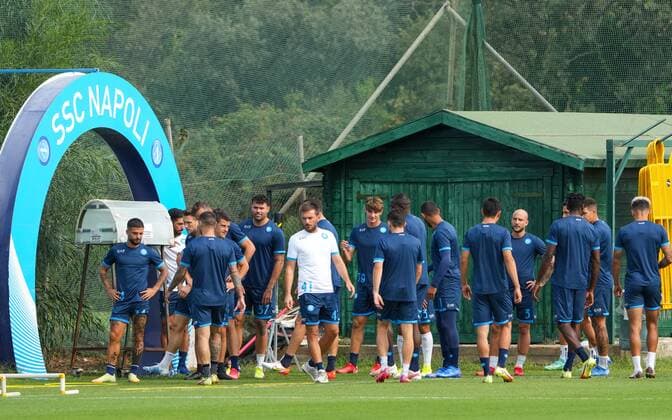 6661689 29.09.2021 Napoli?s players attend a training session ahead of the Europa League soccer match against Spartak Moscow, at SSC Napoli Konami Training Center, Italy. Alexander Vilf Sputnik Italy Soccer Europa League Napoli Training  d54b137effe6e972