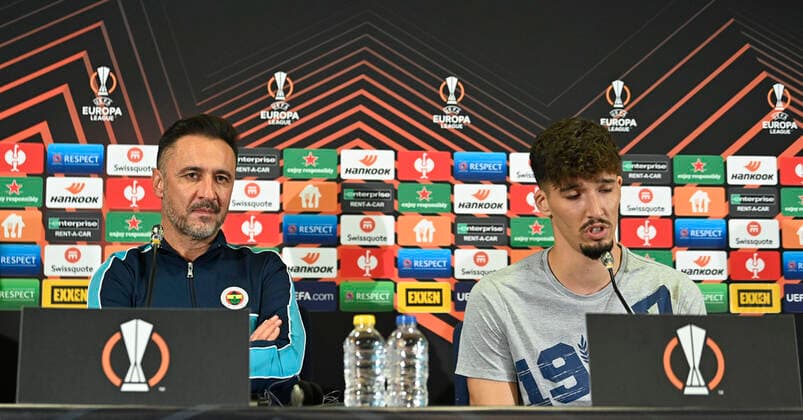 Goalkeeper Altay Bayindir and Coach Vitor Pereira of Fenerbahce SK during the press conference, PK, Pressekonferenz and training session the day before the Europa League Group D game between Fenerbahce and Olympiakos on September 29, 2021 in Istanbul , Turkey. 