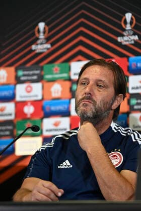Coach Pedro Martins of Olympiakos during the press conference, PK, Pressekonferenz and training session the day before the Europa League Group D game between Fenerbahce and Olympiakos on September 29, 2021 in Istanbul , Turkey. 
