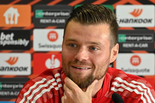 Ondrej Celustka of Sparta speaks during a press conference, PK, Pressekonferenz prior to Europa League football Group A match Sparta Prague vs Glasgow Rangers in Prague, Czech Republic, September 29, 2021. (CTKxPhoto MichalxKamaryt) CTKPhotoP2021092907397  kmt