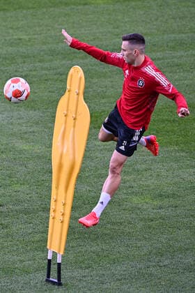 Jakub Pesek of Sparta attends a training prior to Europa League football Group A match Sparta Prague vs Glasgow Rangers in Prague, Czech Republic, September 29, 2021. (CTKxPhoto MichalxKamaryt) CTKPhotoP2021092907729  kmt