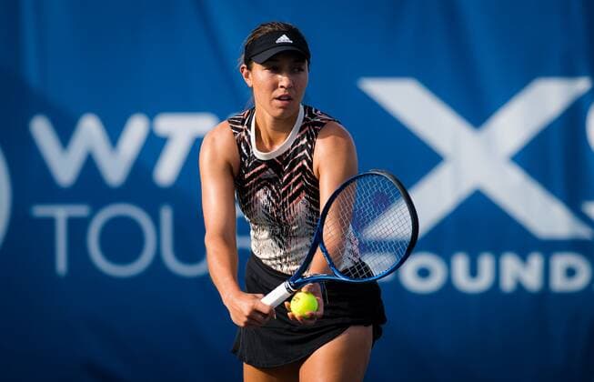 Mandatory Credit: Photo by Rob Prange Shutterstock (12471256a) Jessica Pegula of the United States in action during the third round at the 2021 Chicago Fall Tennis Classic WTA, Tennis Damen 500 tennis tournament Chicago Fall Tennis Classic 2021, Tennis, Chicago, USA - 30 Sep 2021 Chicago Fall Tennis Classic 2021, Tennis, Chicago, USA - 30 Sep 2021  Copyright: xRobxPrange Shutterstockx 12471256a
