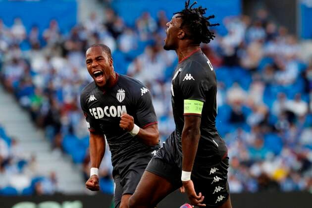Monaco s defender Axel Disasi (R) celebrates after scoring the 0-1 during the UEFA Europa League group B soccer match between Real Sociedad and AS Monaco at Reale Arena stadium in San Sebastian, Basque Country, Spain, 30 September 2021. Real Sociedad - AS Monaco !ACHTUNG: NUR REDAKTIONELLE NUTZUNG!  Copyright: xJavierxEtxezarretax GRAF2380 20210930-fb4e6ae27c3b6e4752626786de576d210961cf7d