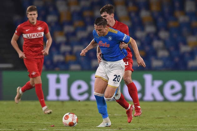 SSC Napoli v FC Spartak Moscow - UEFA Europa League Piotr Zielinski of SSC Napoli during the UEFA Europa League Group C match between SSC Napoli and FC Spartak Moscow at Stadio Diego Armando Maradona Naples Italy on 30 September 2021. Naples Naples Italy romano-sscnapol210930_npcPZ  Copyright: xFrancoxRomanox