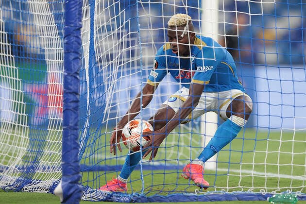 Photo Alessandro Garofalo LaPresse September 30, 2020 Naples, Italy soccer Napoli vs Spartak Mosca - Europa League 2021 2022 - Diego Armando Maradona stadium. In the pic: Victor Osimhen (SSC Napoli); gol 2-3  Copyright: xAlessandroxGarofalo LaPressex
