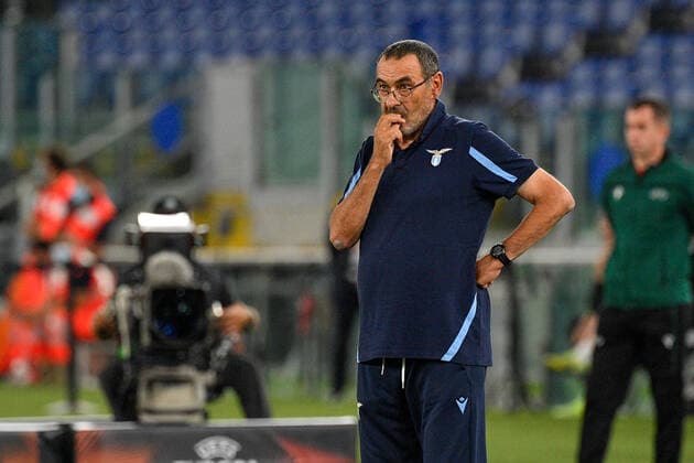 September 30, 2021, Rome, Italy: Maurizio Sarri coach (SS Lazio) during the UEFA Europa League football match between SS Lazio and Lokomotiv Mosca at The Olympic Stadium in Rome on 30 September 2021. football Europa League match - SS Lazio vs Lokomotiv Mosca, Rome, Italy  - ZUMAl164 20210930_zsa_l164_004 Copyright: xFabrizioxCorradettix