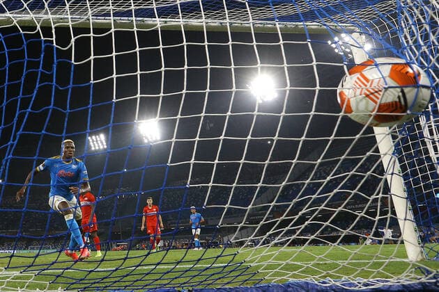 Photo Alessandro Garofalo LaPresse September 30, 2020 Naples, Italy soccer Napoli vs Spartak Mosca - Europa League 2021 2022 - Diego Armando Maradona stadium. In the pic: Victor Osimhen (SSC Napoli); gol 2-3  Copyright: xAlessandroxGarofalo LaPressex