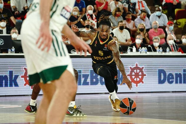 Paris Lee (AS Monaco) BASKETBALL : Monaco vs Panathinaikos - Euroligue - Monaco - 30 09 2021 NorbertScanella Panoramic 