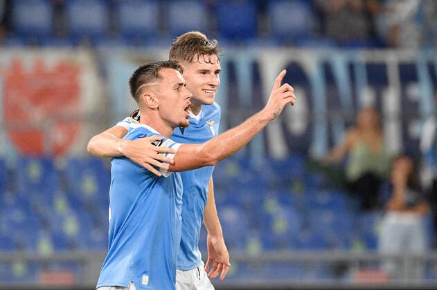 September 30, 2021, Rome, Italy: Patric (SS Lazio) celebrates after scoring goal 2-0 during the UEFA Europa League football match between SS Lazio and Lokomotiv Mosca at The Olympic Stadium in Rome on 30 September 2021. football Europa League match - SS Lazio vs Lokomotiv Mosca, Rome, Italy  - ZUMAl164 20210930_zsa_l164_013 Copyright: xFabrizioxCorradettix
