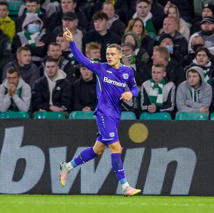 Sport Bilder des Tages Floraian Wirtz of Bayer 04 Leverkusen celebrates during the Europa League Group G match between Celtic and Bayer 04 Leverkusen at Celtic Park, Glasgow  Copyright: xKennyxRamsay,x78xNewarkxStreet,xGreenockxPA16x7TFxRenfrewshire,xScotlandx