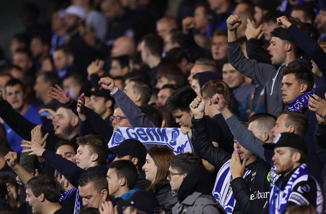 KRC Genk v Dinamo Zagreb: Group H - UEFA Europa League GENK, BELGIUM - SEPTEMBER 30: Supporters of Genk during the UEFA Europa League group H match between KRC Genk and Dinamo Zagreb at Luminus Arena on September 30, 2021 in Genk, Belgium. MarkoxPrpic PIXSELL