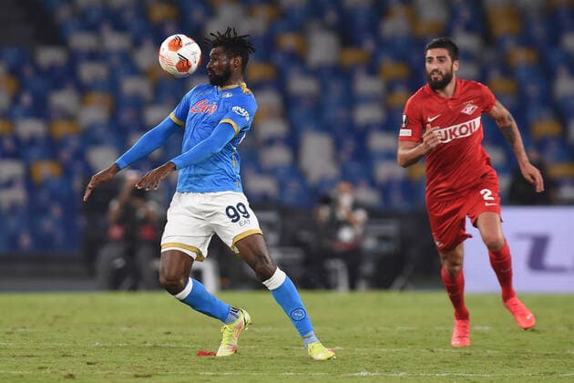 SSC Napoli v FC Spartak Moscow - UEFA Europa League Frank Anguissa of SSC Napoli during the UEFA Europa League Group C match between SSC Napoli and FC Spartak Moscow at Stadio Diego Armando Maradona Naples Italy on 30 September 2021. Naples Naples Italy romano-sscnapol210930_npZwX  Copyright: xFrancoxRomanox