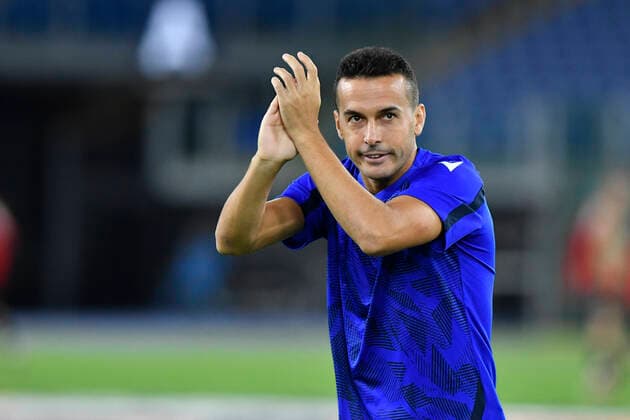 Italy: S.S. Lazio vs Lokomotiv Moskva 2-0 Pedro of SS LAZIO in action during the UEFA Europa League group E match between Lazio Roma Lokomotiv Moskva at Stadio Olimpico on September 30, 2021 in Rome, Italy. Rome Italy Copyright: DomenicoxCippitelli