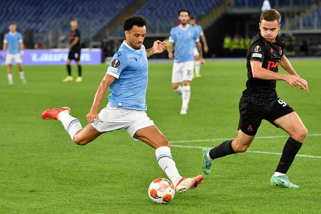 Italy: S.S. Lazio vs Lokomotiv Moskva 2-0 Felipe Anderson of SS LAZIO in action during the UEFA Europa League group E match between Lazio Roma Lokomotiv Moskva at Stadio Olimpico on September 30, 2021 in Rome, Italy. Rome Italy Copyright: DomenicoxCippitelli