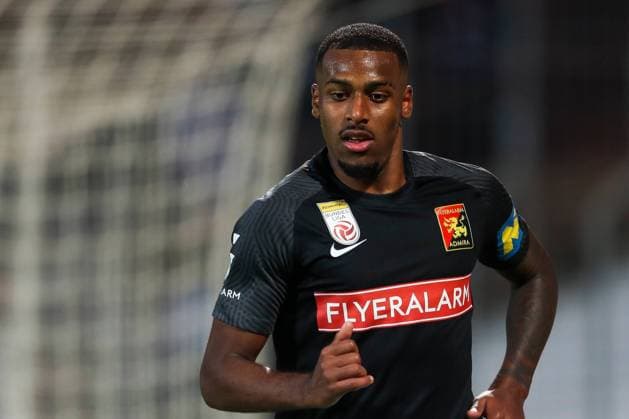 SOCCER - BL, Admira vs Altach MARIA ENZERSDORF,AUSTRIA,02.OCT.21 - SOCCER - ADMIRAL Bundesliga, FC Admira Wacker Moedling vs SCR Altach. Image shows Suliman Marlon Mustapha (Admira).  GEPAxpictures xPhilippxBrem