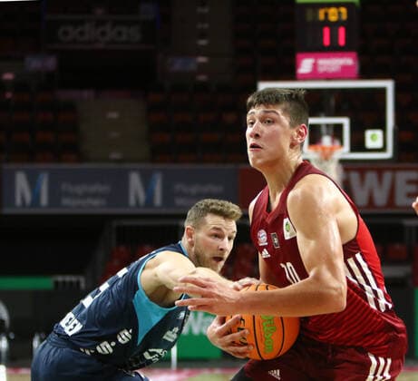 rechts Ivan KHARCHENKOV (Muenchen), He-Basketball PRO B, 2021 22, 3. Spieltag, FC Bayern Basketball II vs Dresden Titans, 02.10.21, Muenchen, Audi Dome Copyright: WolfgangxFehrmann
