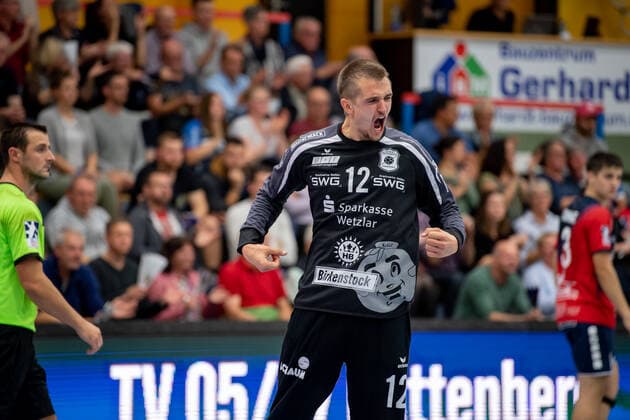 2. Handball Bundesliga; TV Huettenberg - HC Elbflorenz 02.10.21 Dominik Plaue ( 12 TV Huettenberg) Sportzentrum Huettenberg, 02.10.21 Copyright: xBEAUTIFULxSPORTS Roeczeyx