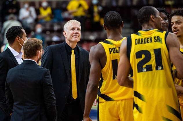 John Patrick (Headcoach MHP RIESEN Ludwigsburg) Freude beim BCL-Spiel: MHP RIESEN Ludwigsburg - Dinamo Sassari am 05.10.2021 in Ludwigsburg (MHPArena) Deutschland Ludwigsburg. 05.10.21 Baskettball , 05.10.2021, Ludwigsburg (Deutschland)
