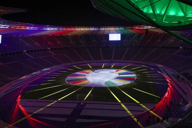 UEFA EURO, EM, Europameisterschaft,Fussball 2024 Brand Launch BERLIN, GERMANY - OCTOBER 05: A general view the UEFA EURO 2024 Logo and Brand Launch at Olympiastadion on October 05, 2021 in Berlin, Germany. (Photo by Maja Hitij Getty Images) Berlin Olympiastadion Berlin Germany