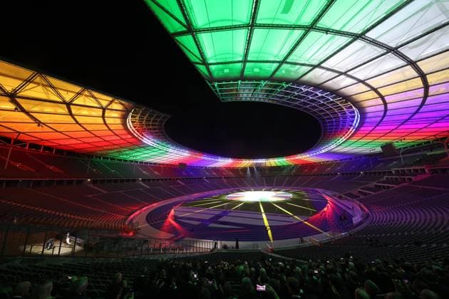 UEFA EURO, EM, Europameisterschaft,Fussball 2024 Brand Launch BERLIN, GERMANY - OCTOBER 05: A general view during the UEFA EURO 2024 Logo and Brand Launch at Olympiastadion on October 05, 2021 in Berlin, Germany. (Photo by Alexander Hassenstein Getty Images for DFB) Berlin Olympiastadion Berlin Germany