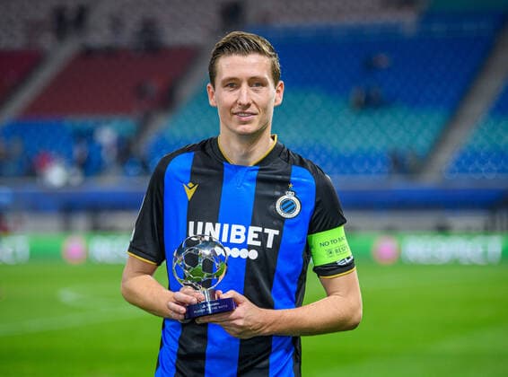 Player of the Match Hans Vanaken (Bruegge). Fussball UEFA Champions League, 2. Spieltag: RB Leipzig - FC Bruegge 1:2. 28. September 2021: Leipzig, Red Bull Arena. RB Leipzig - FC Bruegge 1:2 *** Player of the Match Hans Vanaken Bruegge Football UEFA Champions League, Matchday 2 RB Leipzig FC Bruegge 1 2 28 September 2021 Leipzig, Red Bull Arena RB Leipzig FC Bruegge 1 2