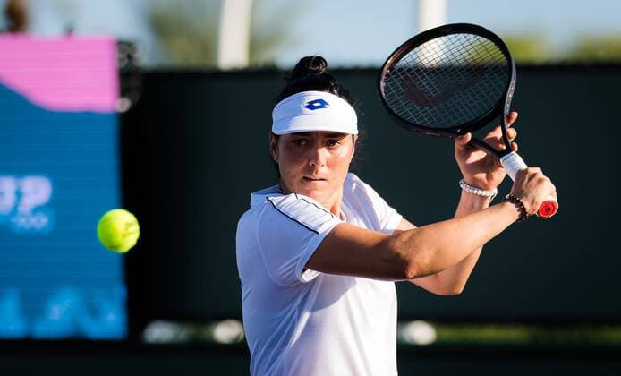 Mandatory Credit: Photo by Rob Prange Shutterstock (12525398dd) Ons Jabeur of Tunisia during a video shoot ahead of the 2021 BNP Paribas Open WTA, Tennis Damen 1000 tennis tournament 2021 BNP Paribas Open Day 2 - 05 Oct 2021 2021 BNP Paribas Open Day 2 - 05 Oct 2021  Copyright: xRobxPrange Shutterstockx 12525398dd