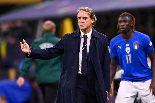 Photo LaPresse - Fabio Ferrari October, 06 2021 Milan, Italy soccer Italy vs Spain - Semi-final Nations League - San Siro Stadium of Milan. In the pic:Roberto Mancini (Italy)  Copyright: xFabioxFerrari LaPressex