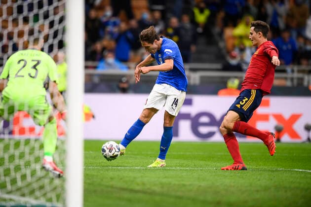 Photo LaPresse - Fabio Ferrari October, 06 2021 Milan, Italy soccer Italy vs Spain - Semi-final Nations League - San Siro Stadium of Milan. In the pic:Federico Chiesa (Italy)  Copyright: xFabioxFerrari LaPressex