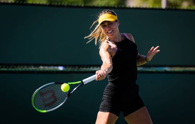 Mandatory Credit: Photo by Rob Prange Shutterstock (12524558ep) Paula Badosa of Spain during practice ahead of the 2021 BNP Paribas Open WTA, Tennis Damen 1000 tennis tournament BNP Paribas Open, Tennis, Day 1, Indian Wells Tennis Garden, California, USA - 06 Oct 2021 BNP Paribas Open, Tennis, Day 1, Indian Wells Tennis Garden, California, USA - 06 Oct 2021 Copyright: xRobxPrange Shutterstockx 12524558ep